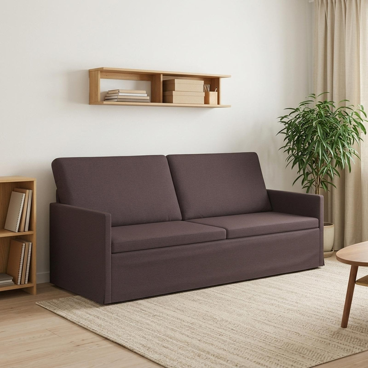 vidaXL 3 Seater Sofa Dark Brown 190 x 81 x 82 cm Fabric
