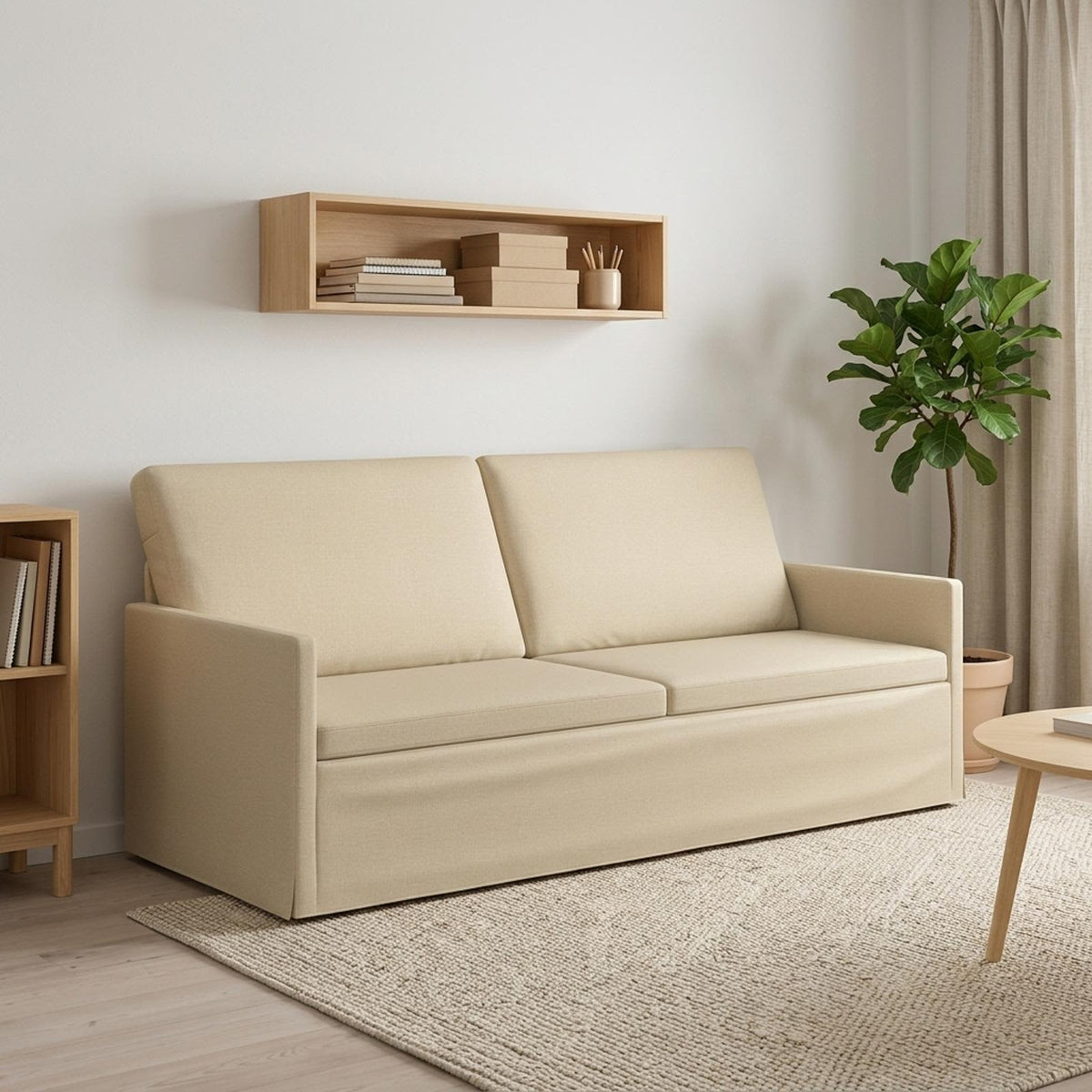 vidaXL 3 Seater Sofa Cream 190 x 81 x 82 cm Fabric