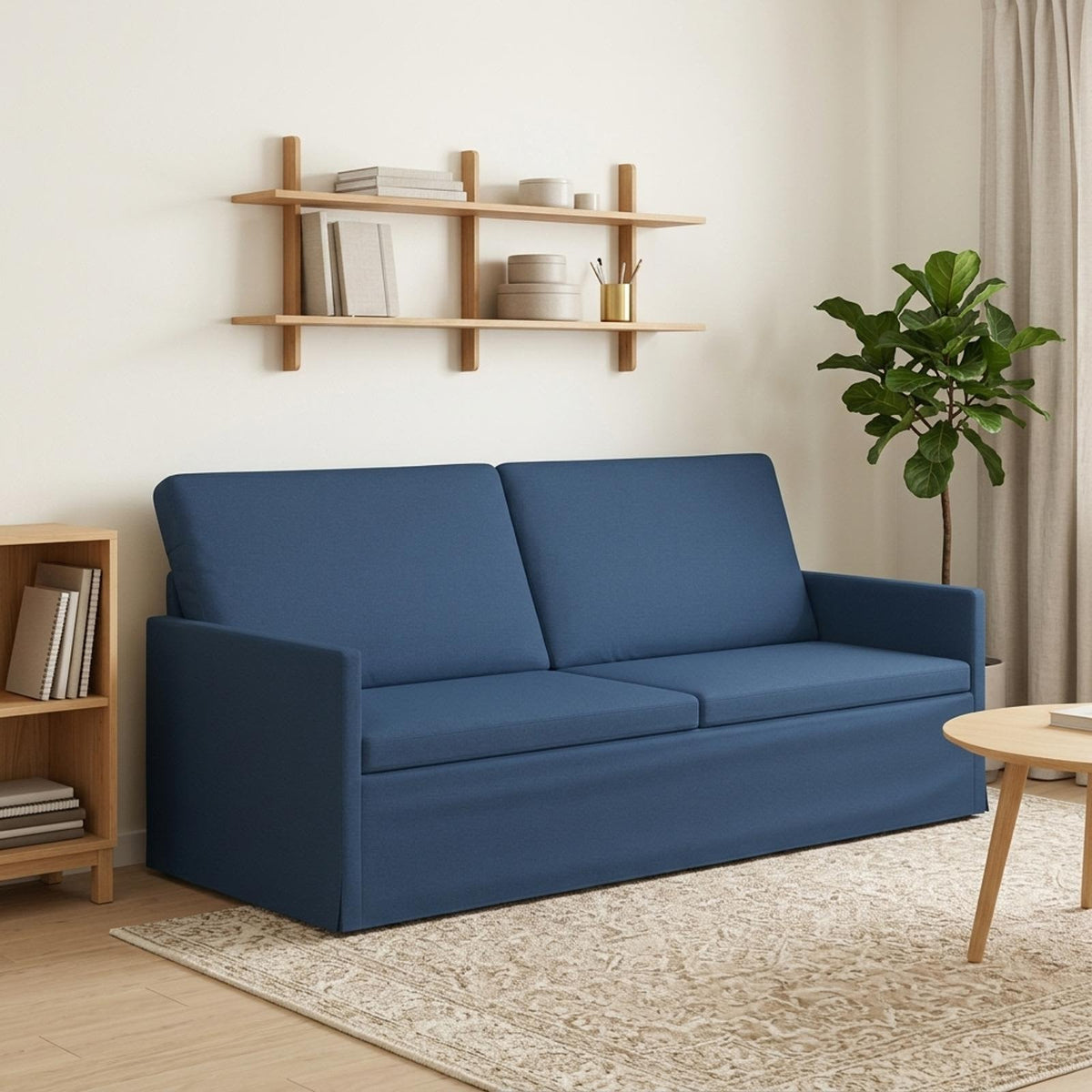 vidaXL 3 Seater Sofa Blue 190 x 81 x 82 cm Fabric