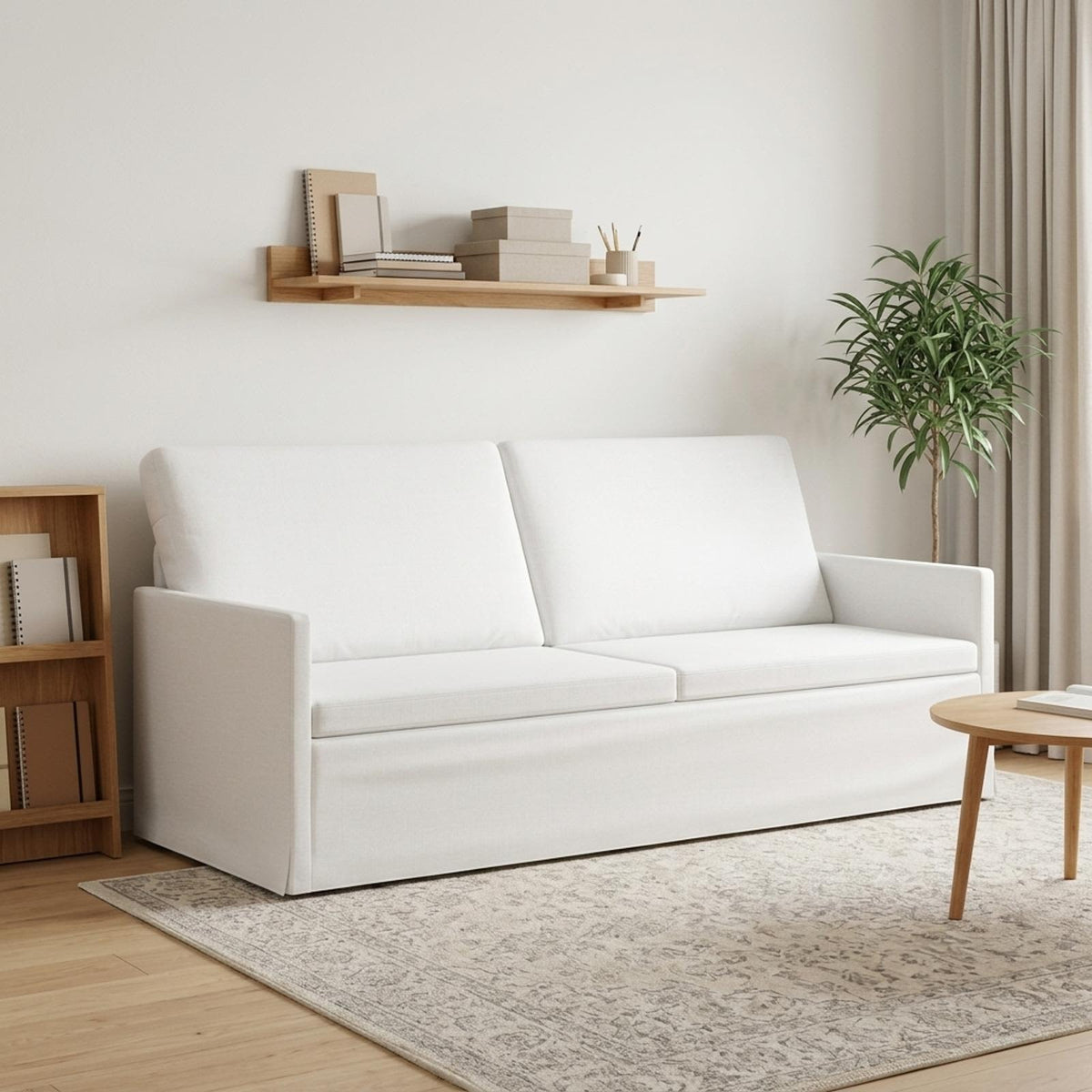 vidaXL 3 Seater Sofa White 190 x 81 x 82 cm Fabric
