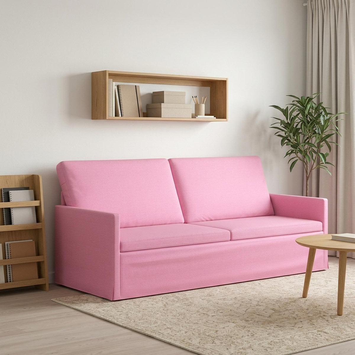 vidaXL 3 Seater Sofa Pink 190 x 81 x 82 cm Fabric