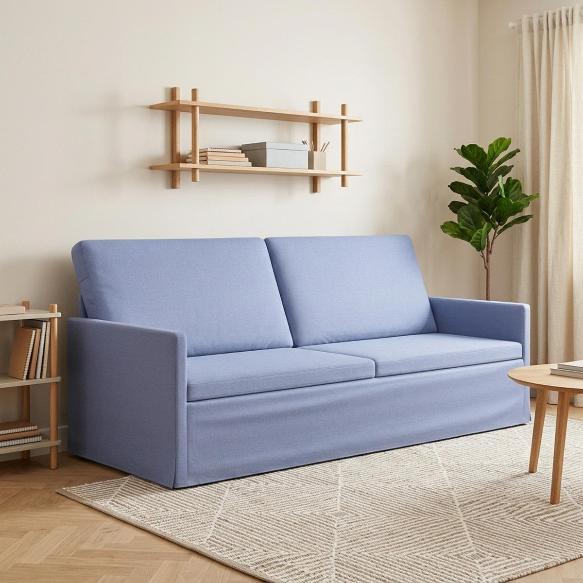 vidaXL 3 Seater Sofa Jeans Blue 190 x 81 x 82 cm Fabric