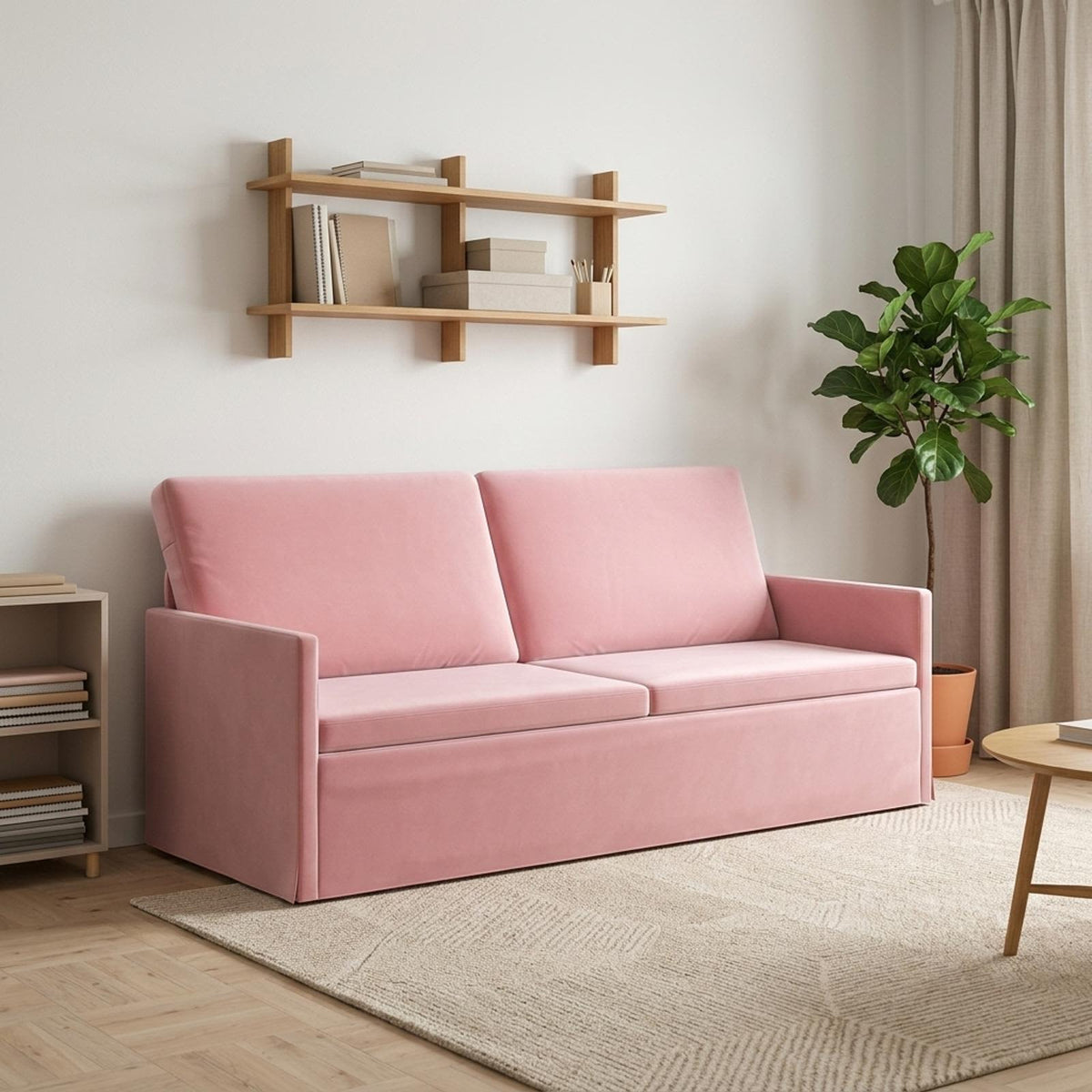 vidaXL 3 Seater Sofa Pink 190 x 81 x 82 cm Velvet