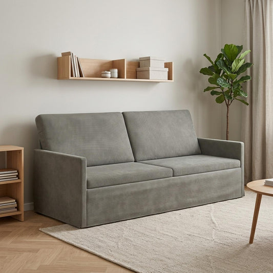 vidaXL 3 Seater Sofa Light Grey 190 x 81 x 82 cm Corduroy Fabric