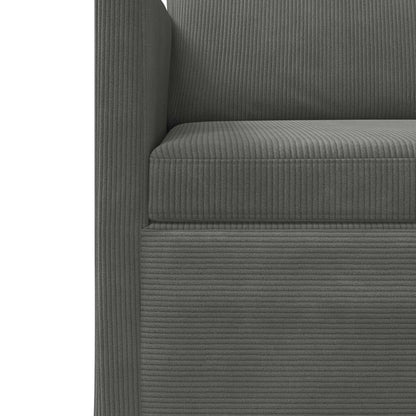 vidaXL 3 Seater Sofa Dark Grey 190 x 81 x 82 cm Corduroy Fabric