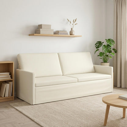 vidaXL 3 Seater Sofa Cream 190 x 81 x 82 cm Corduroy Fabric