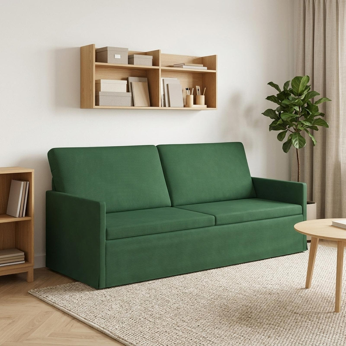 vidaXL 3 Seater Sofa Jungle Green 190 x 81 x 82 cm Corduroy Fabric
