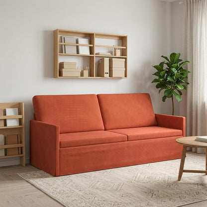 vidaXL 3 Seater Sofa Red Orange 190 x 81 x 82 cm Corduroy Fabric
