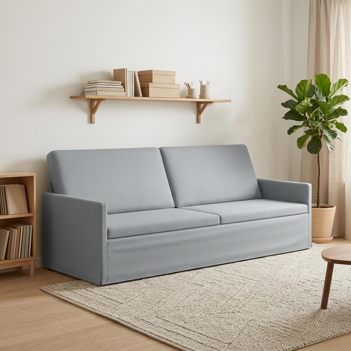 vidaXL 3 Seater Sofa Light Grey 220 x 81 x 82 cm Fabric