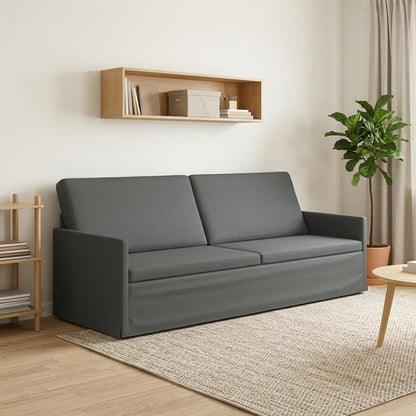 vidaXL 3 Seater Sofa Dark Grey 220 x 81 x 82 cm Fabric