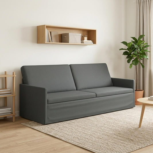 vidaXL 3 Seater Sofa Dark Grey 220 x 81 x 82 cm Fabric