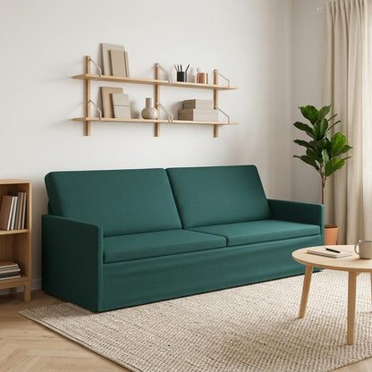 vidaXL 3 Seater Sofa Dark Green 220 x 81 x 82 cm Fabric