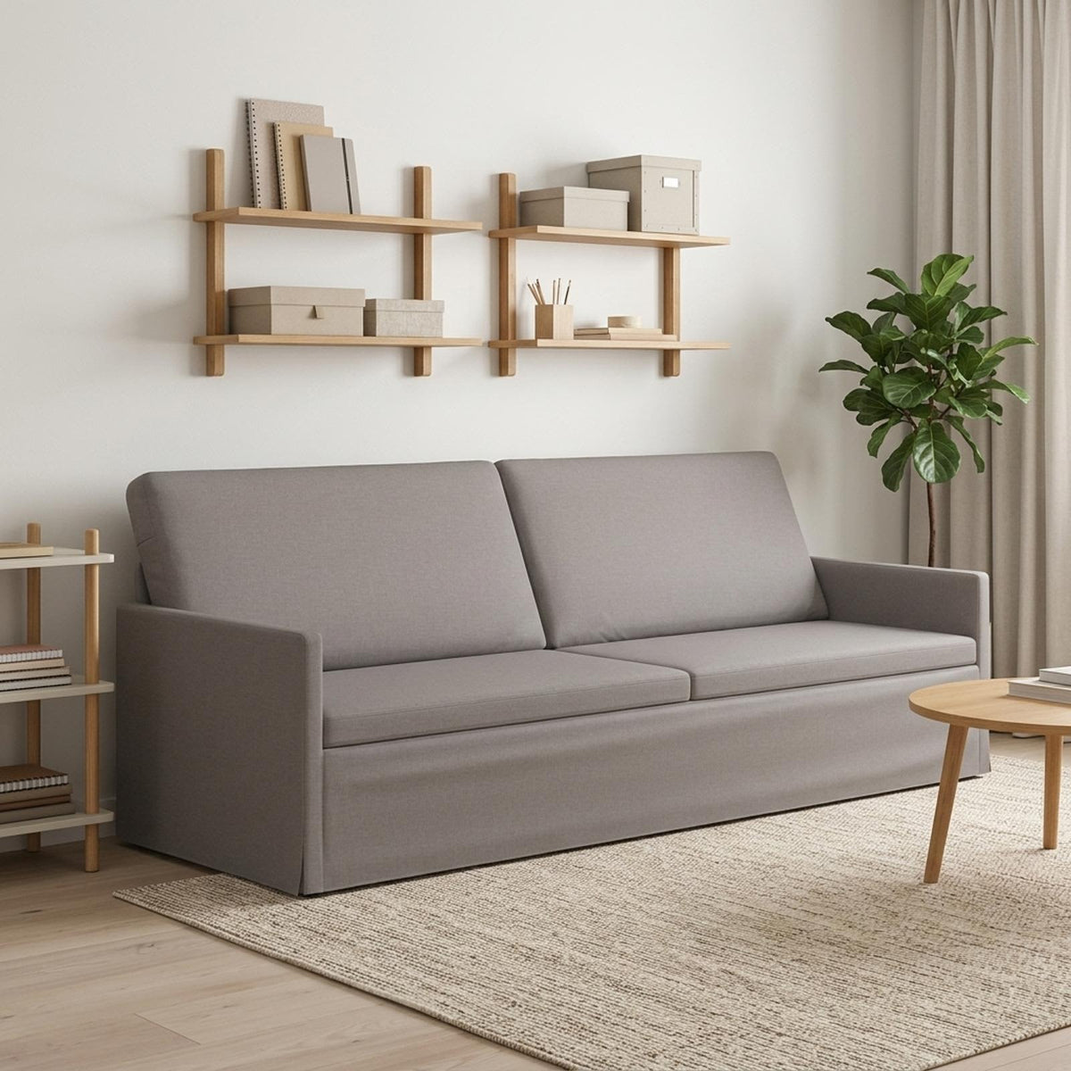 vidaXL 3 Seater Sofa Taupe 220 x 81 x 82 cm Fabric