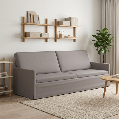 vidaXL 3 Seater Sofa Taupe 220 x 81 x 82 cm Fabric