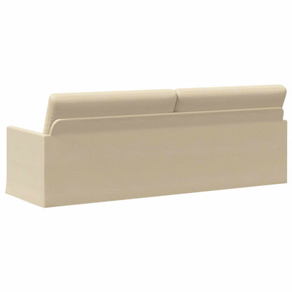 vidaXL 3 Seater Sofa Cream 220 x 81 x 82 cm Fabric