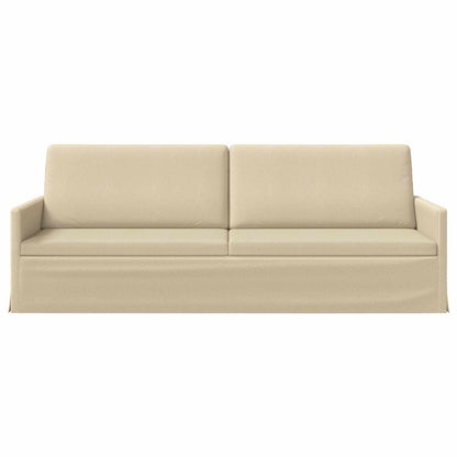 vidaXL 3 Seater Sofa Cream 220 x 81 x 82 cm Fabric