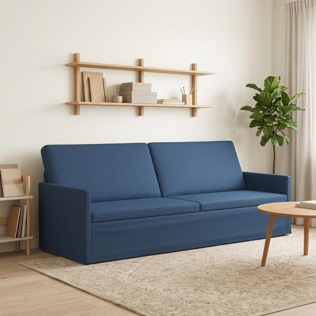 vidaXL 3 Seater Sofa Blue 220 x 81 x 82 cm Fabric