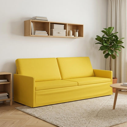 vidaXL 3 Seater Sofa Light Yellow 220 x 81 x 82 cm Fabric