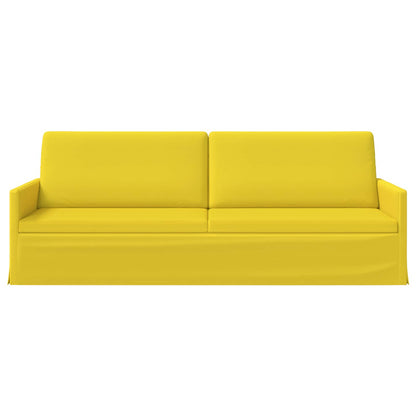 vidaXL 3 Seater Sofa Light Yellow 220 x 81 x 82 cm Fabric