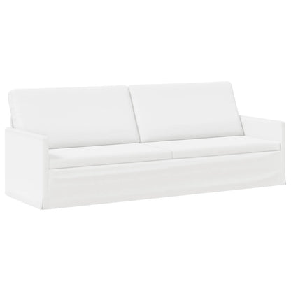 vidaXL 3 Seater Sofa White 220 x 81 x 82 cm Fabric
