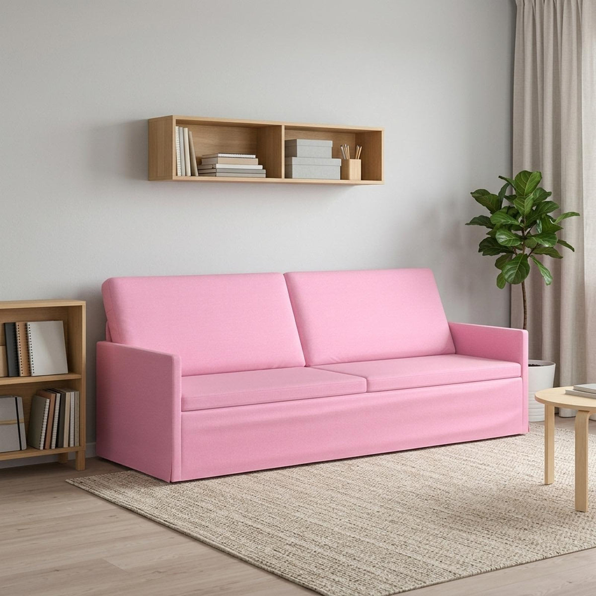 vidaXL 3 Seater Sofa Pink 220 x 81 x 82 cm Fabric