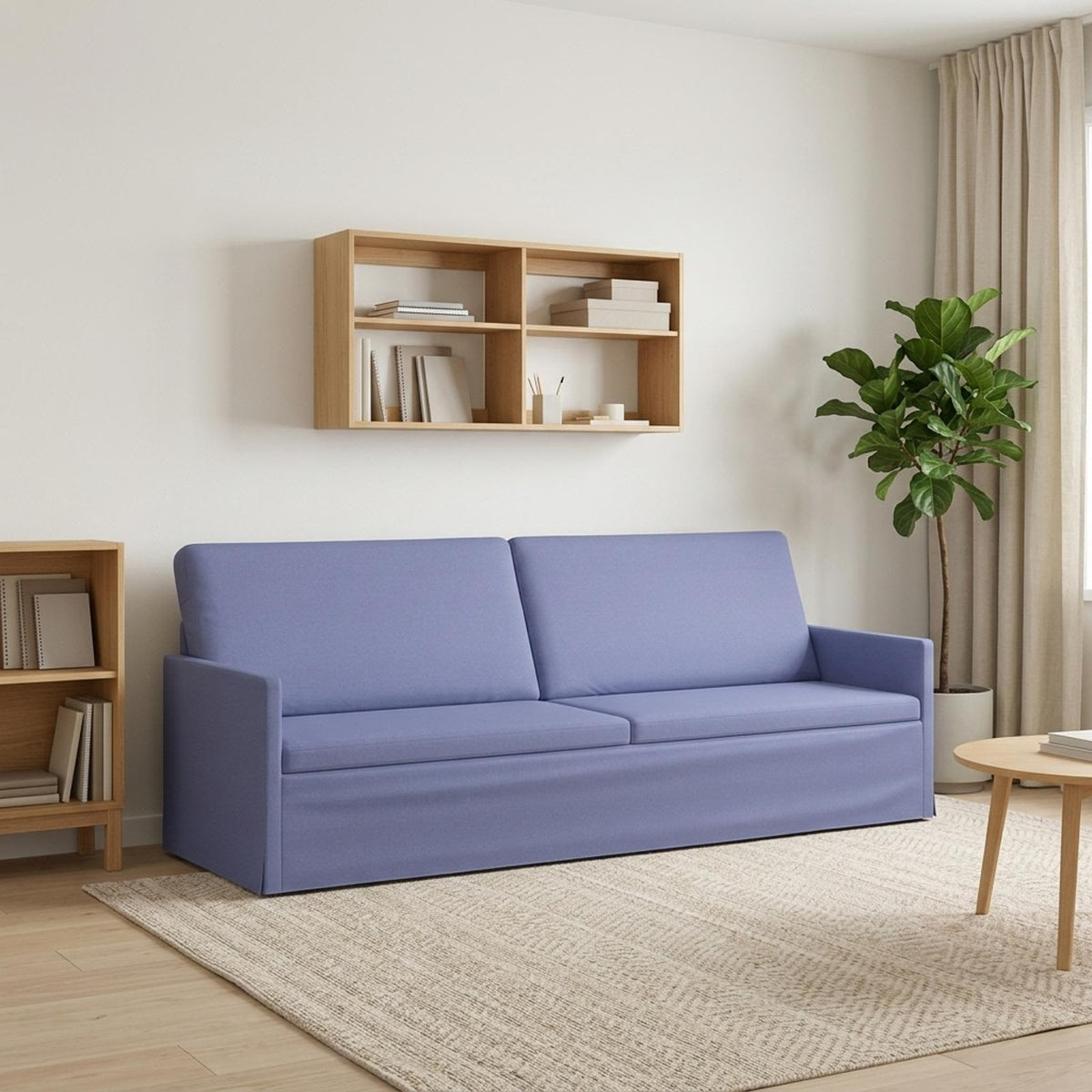 vidaXL 3 Seater Sofa Jeans Blue 220 x 81 x 82 cm Fabric