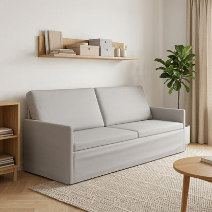 vidaXL 3 Seater Sofa Cloud Grey 220 x 81 x 82 cm Fabric