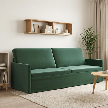vidaXL 3 Seater Sofa Dark Green 220 x 81 x 82 cm Velvet