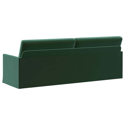 vidaXL 3 Seater Sofa Dark Green 220 x 81 x 82 cm Velvet