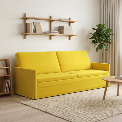 vidaXL 3 Seater Sofa Yellow 220 x 81 x 82 cm Velvet