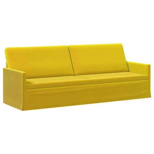 vidaXL 3 Seater Sofa Yellow 220 x 81 x 82 cm Velvet