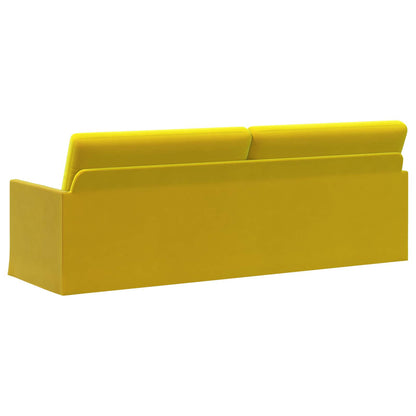 vidaXL 3 Seater Sofa Yellow 220 x 81 x 82 cm Velvet