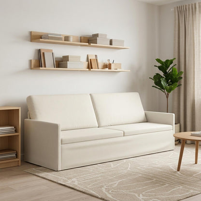 vidaXL 3 Seater Sofa Cream 220 x 81 x 82 cm Velvet