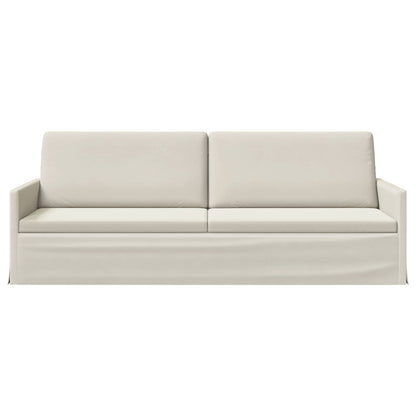 vidaXL 3 Seater Sofa Cream 220 x 81 x 82 cm Velvet