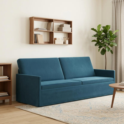 vidaXL 3 Seater Sofa Blue 220 x 81 x 82 cm Velvet