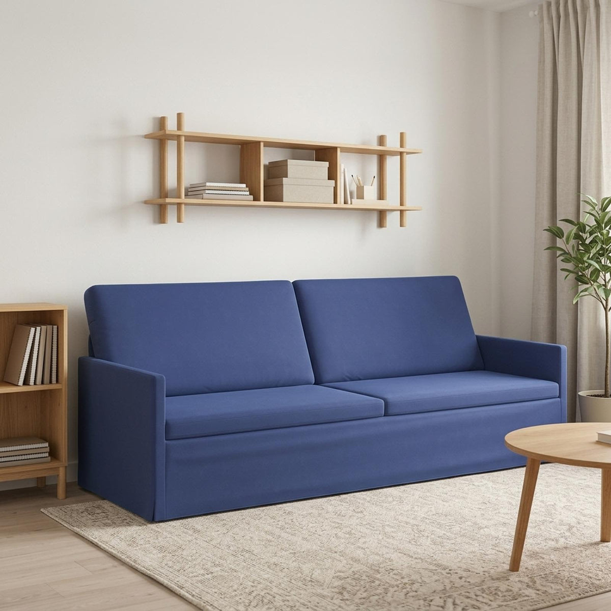 vidaXL 3 Seater Sofa Police Blue 220 x 81 x 82 cm Velvet