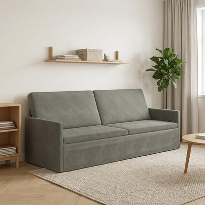 vidaXL 3 Seater Sofa Light Grey 220 x 81 x 82 cm Corduroy Fabric