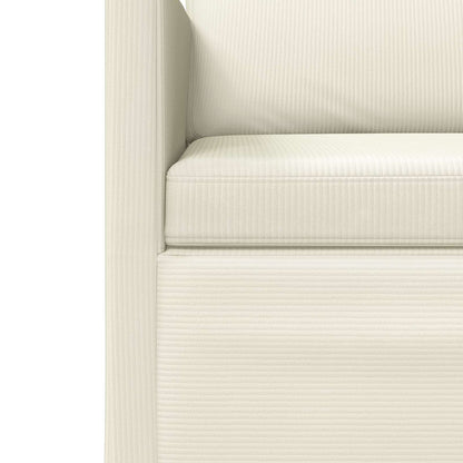 vidaXL 3 Seater Sofa Cream 220 x 81 x 82 cm Corduroy Fabric