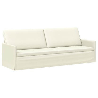 vidaXL 3 Seater Sofa Cream 220 x 81 x 82 cm Corduroy Fabric
