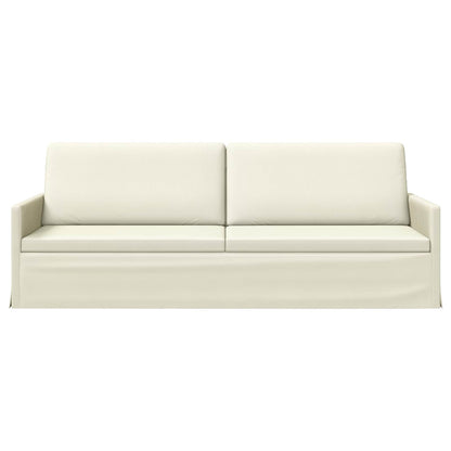 vidaXL 3 Seater Sofa Cream 220 x 81 x 82 cm Corduroy Fabric