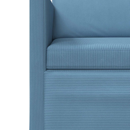 vidaXL 3 Seater Sofa Blue 220 x 81 x 82 cm Corduroy Fabric