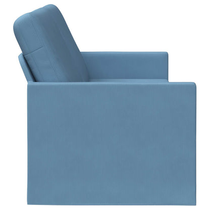 vidaXL 3 Seater Sofa Blue 220 x 81 x 82 cm Corduroy Fabric