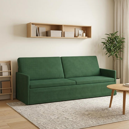 vidaXL 3 Seater Sofa Jungle Green 220 x 81 x 82 cm Corduroy Fabric