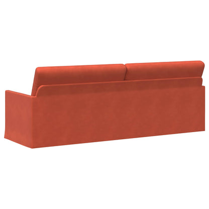 vidaXL 3 Seater Sofa Red Orange 220 x 81 x 82 cm Corduroy Fabric