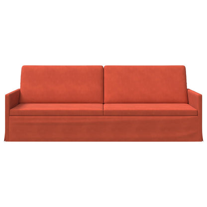 vidaXL 3 Seater Sofa Red Orange 220 x 81 x 82 cm Corduroy Fabric
