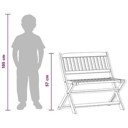 vidaXL Children Bench Brown 61 x 38 x 57 cm Solid Eucalyptus Wood