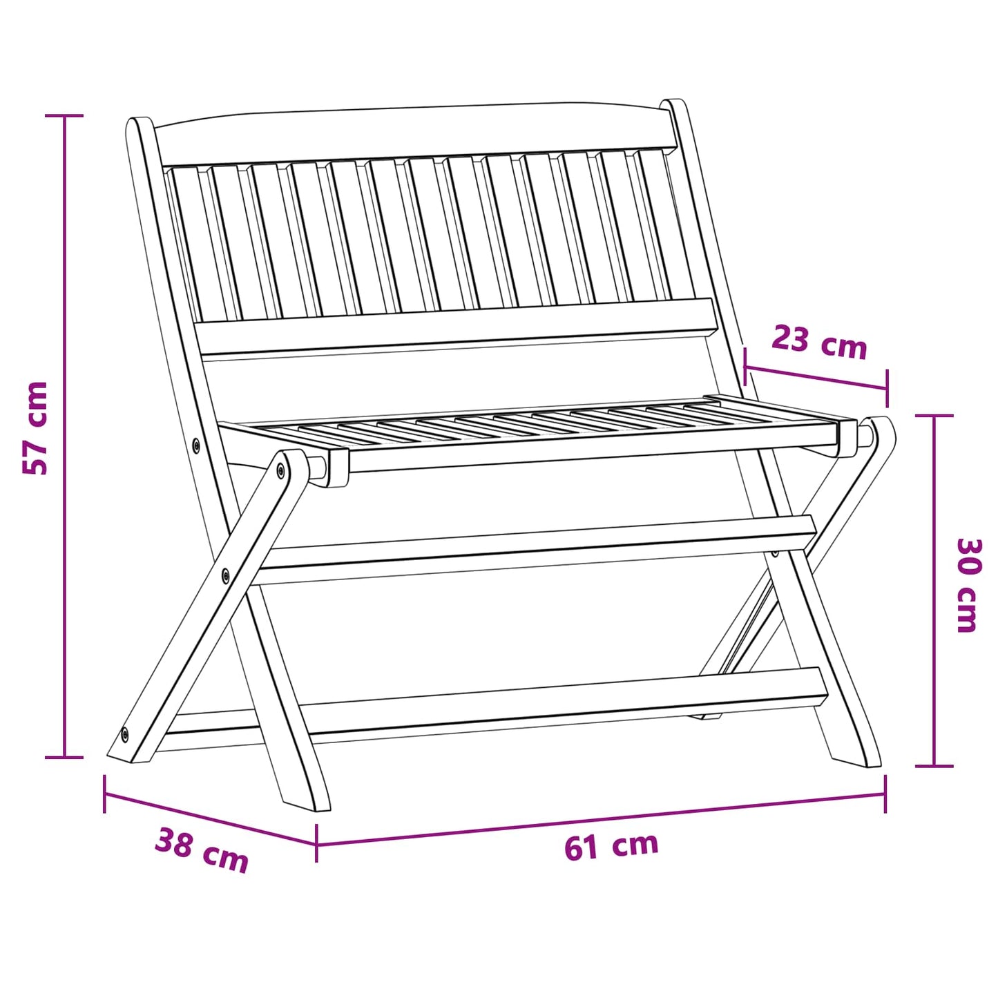 vidaXL Children Bench Brown 61 x 38 x 57 cm Solid Eucalyptus Wood