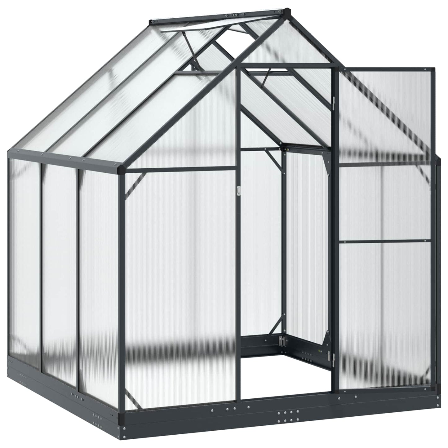 vidaXL Garden Greenhouse with Door Anthracite 183.5 x 183.5 x 207 cm