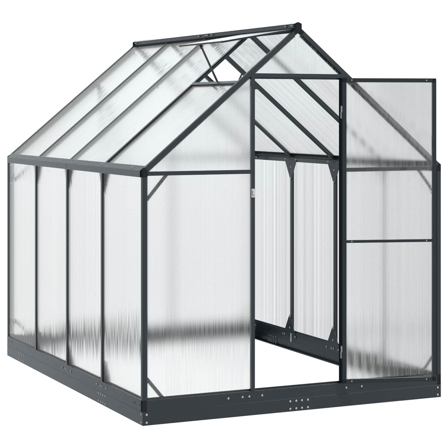 vidaXL Garden Greenhouse with Door Anthracite 183.5 x 243.5 x 207 cm