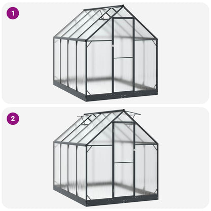 vidaXL Garden Greenhouse with Door Anthracite 183.5 x 243.5 x 207 cm
